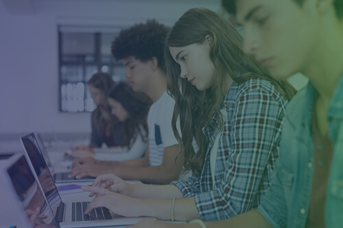 online high school students on their computers