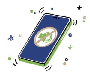 Illustration of a phone on do not disturb.