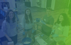 BlueSky Online students doing a project in the 'Maker Space'